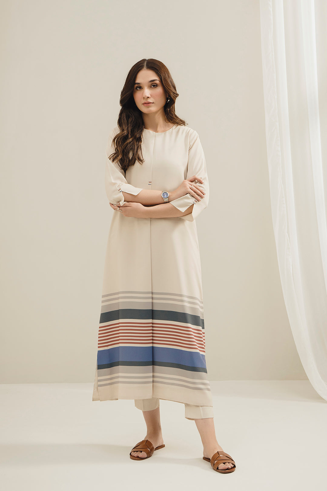Ivory Pleat Dress