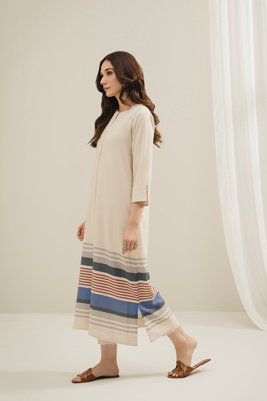 Ivory Pleat Dress