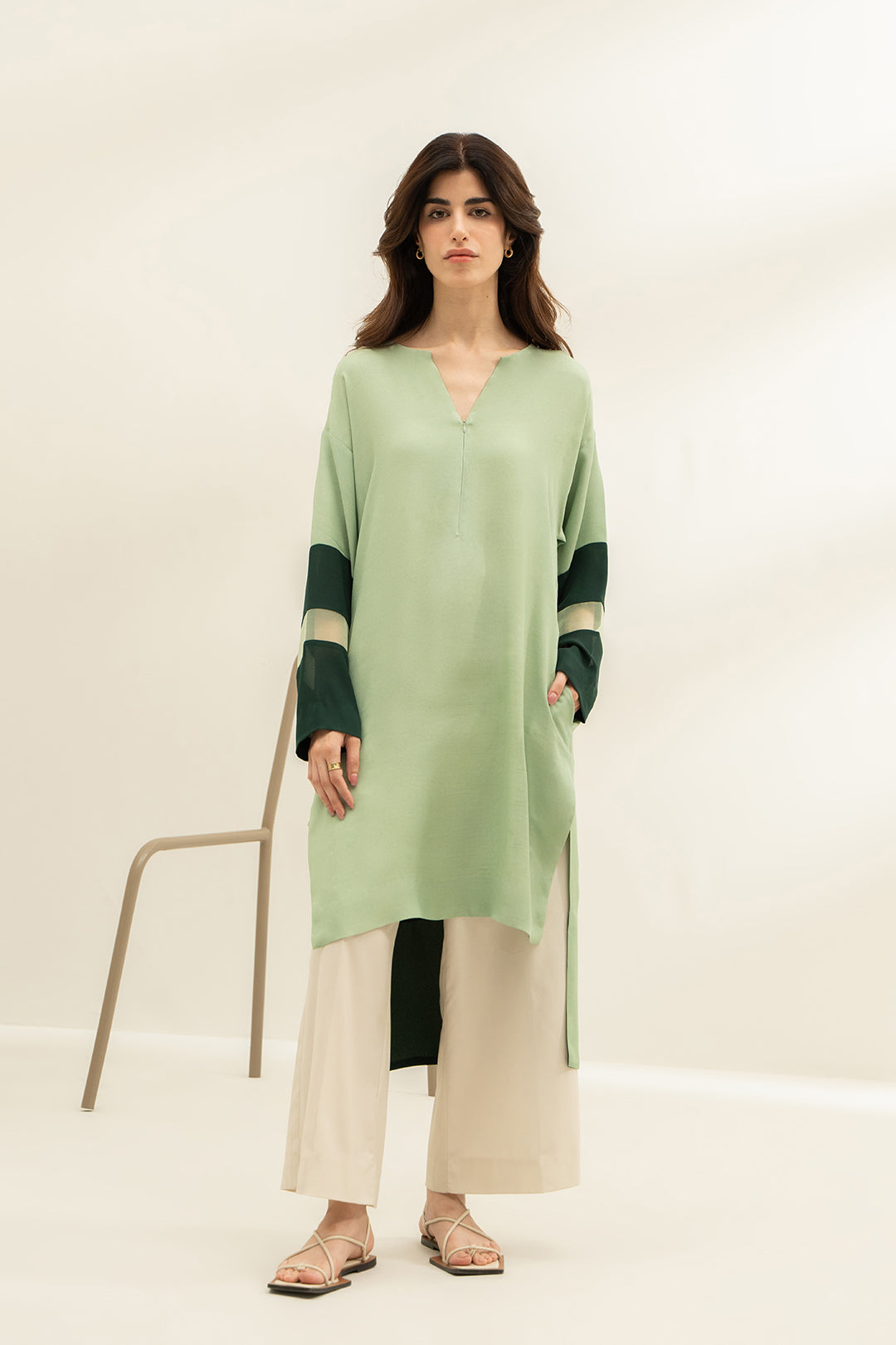 Green Hi-Lo Top
