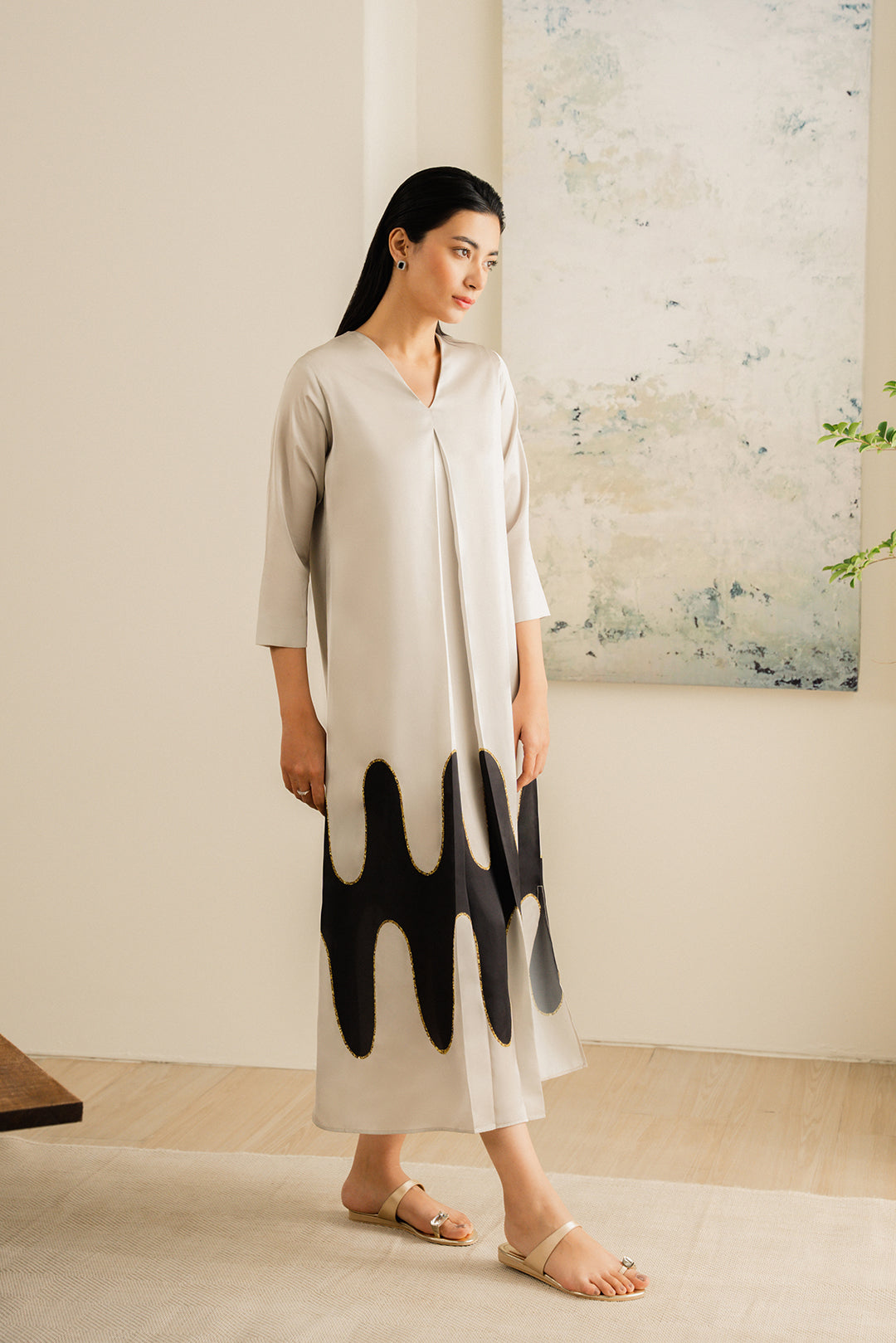 Squiggle Silk Dress