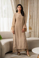 3PC Lawn Gold Printed Suit With Embroidered