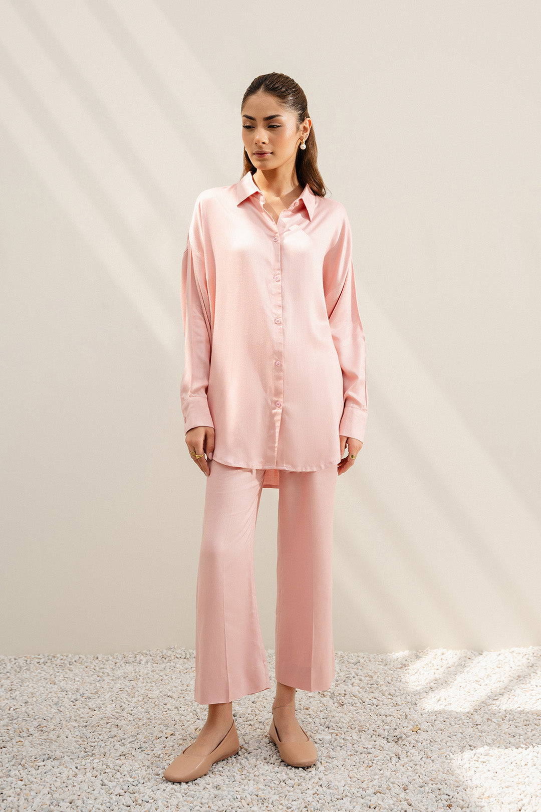 Nude Pink Button Down