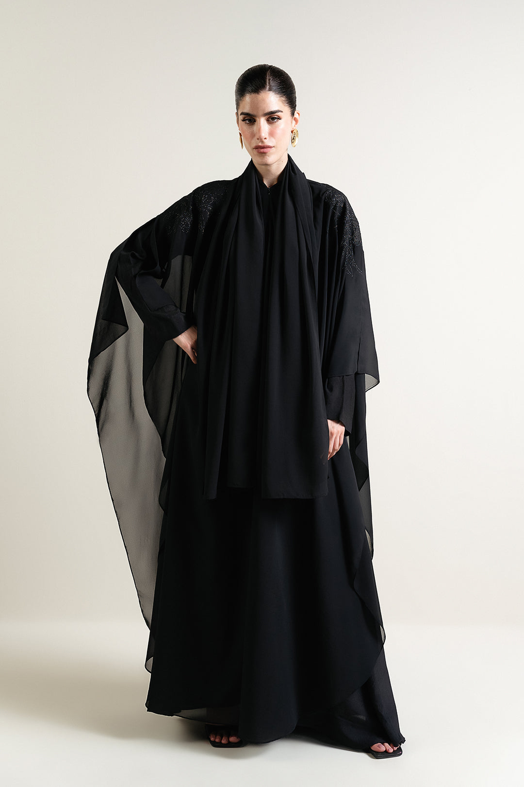 Black Embroidered Abaya