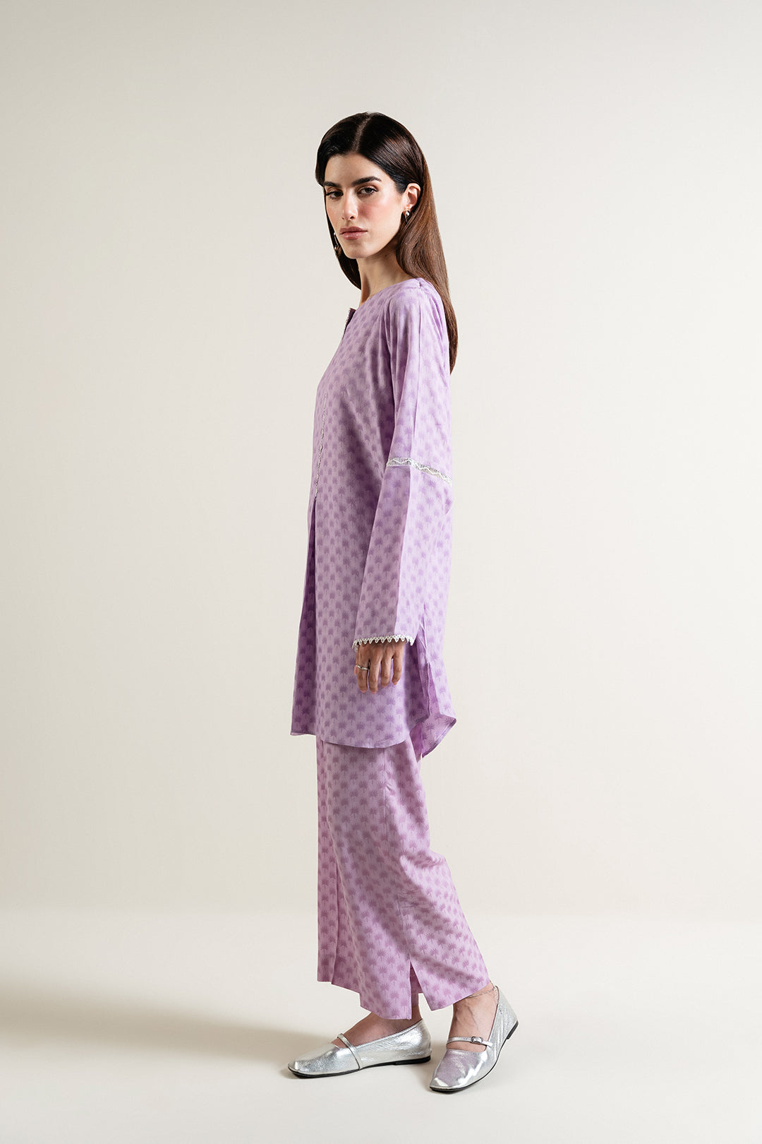 Lilac Jacquard Tunic