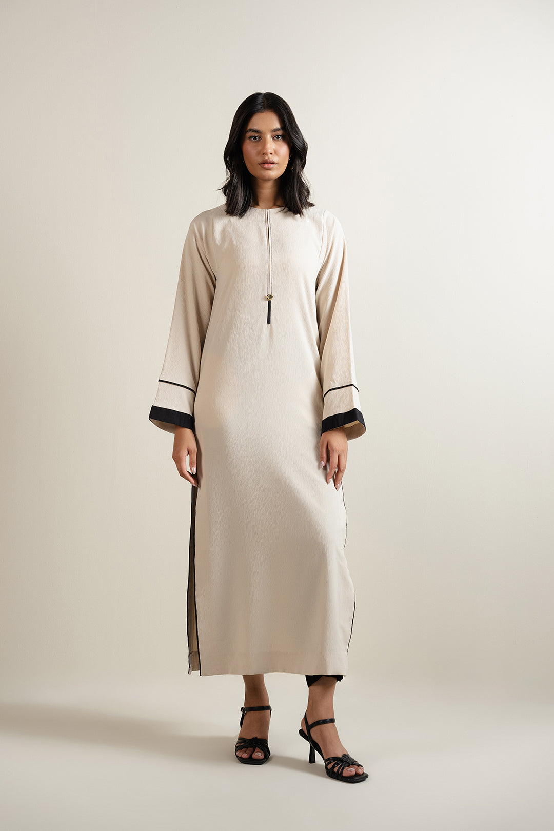 Beige Color Block Tunic