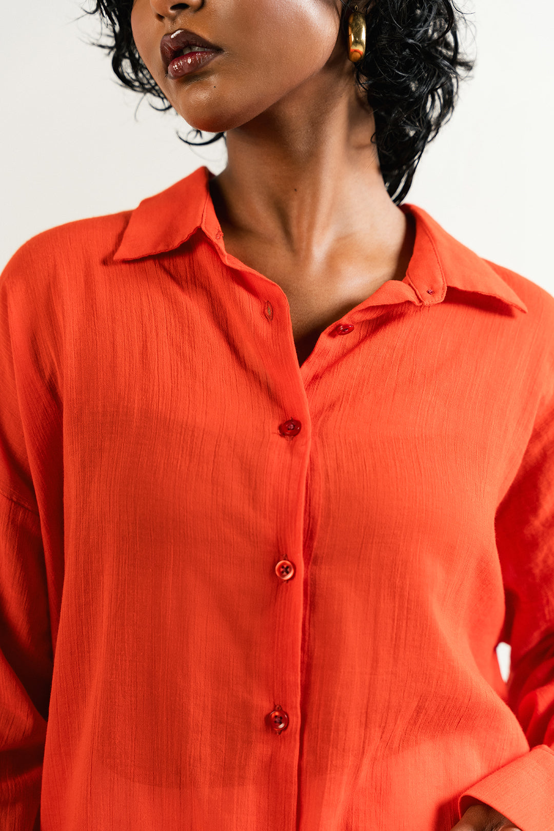 Vermillion Button Down