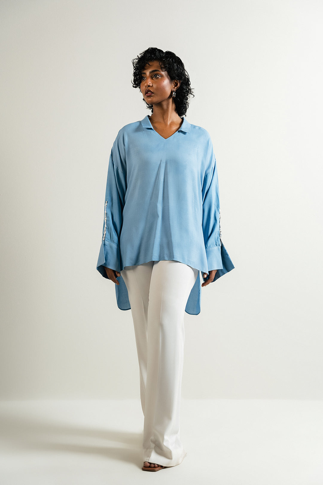 Aqua Blue Embroidered Tunic