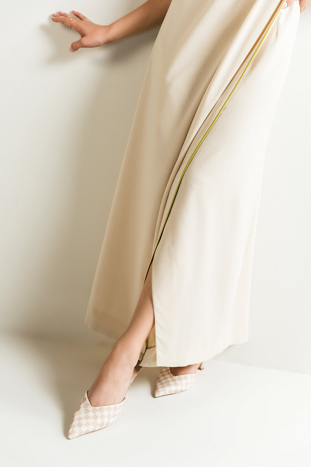 Ivory Pleated Dress