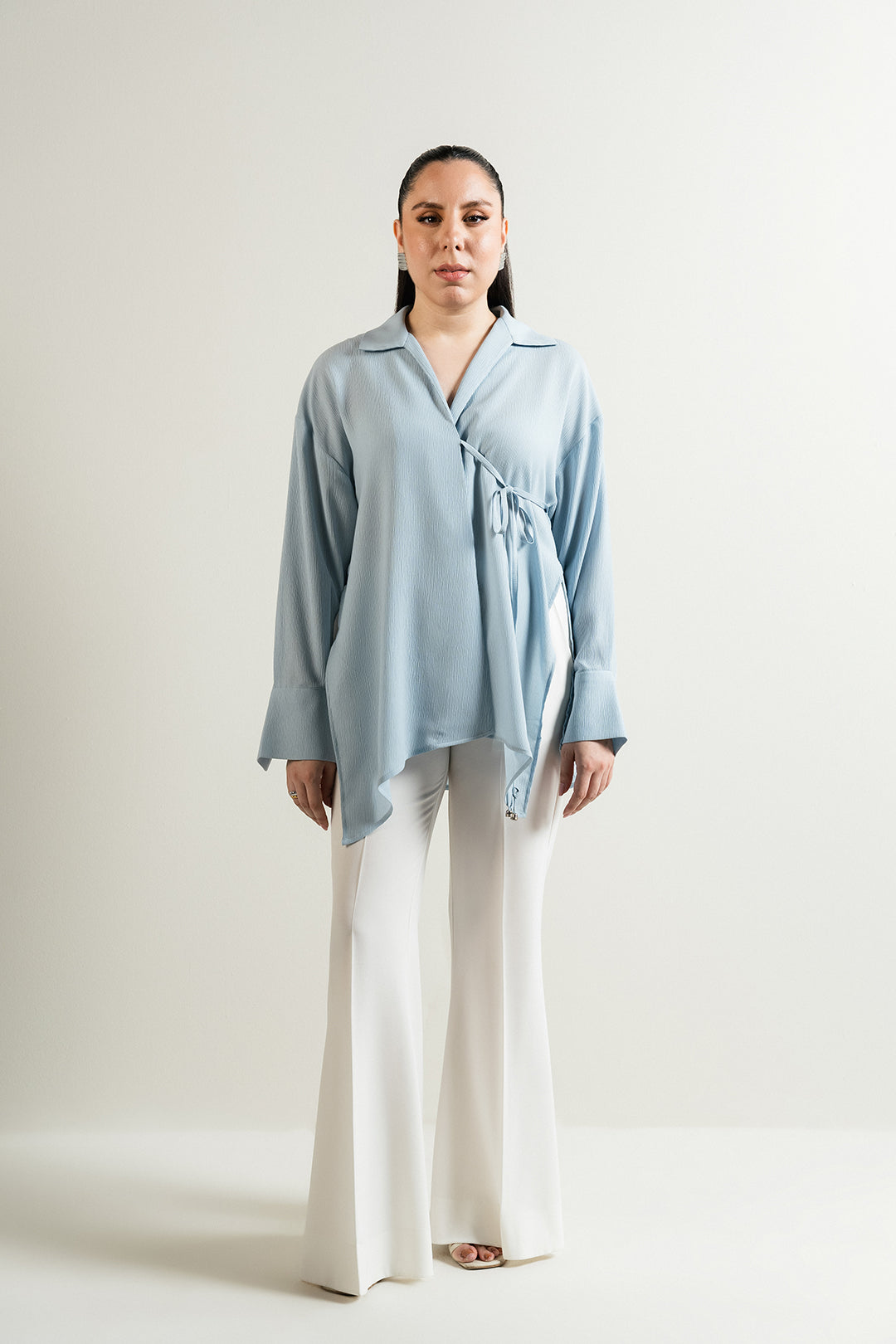 Ice Blue Wrap Around Top