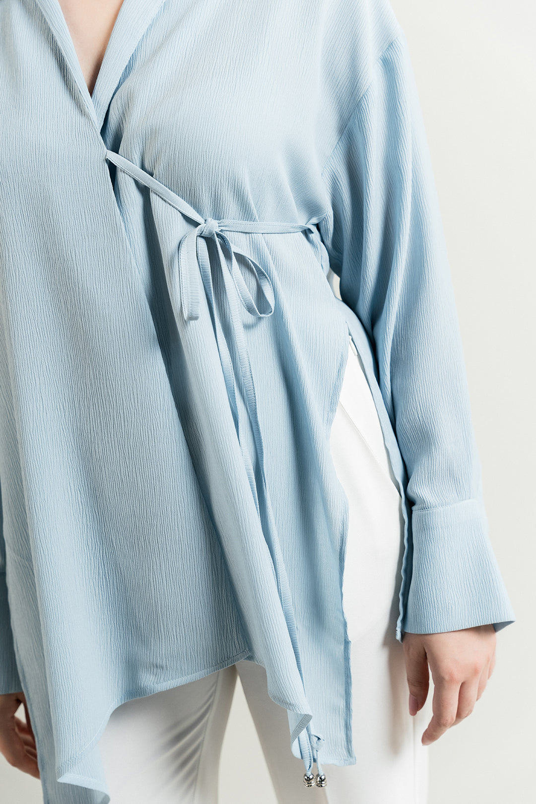 Ice Blue Wrap Around Top