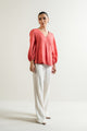 Coral Wrap Around Top