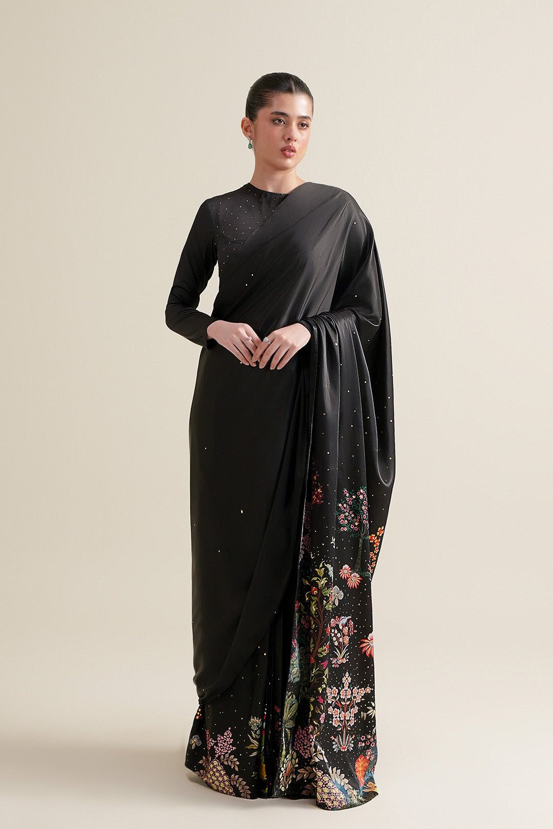Lovien Crop Top & Saree (2 Pc)