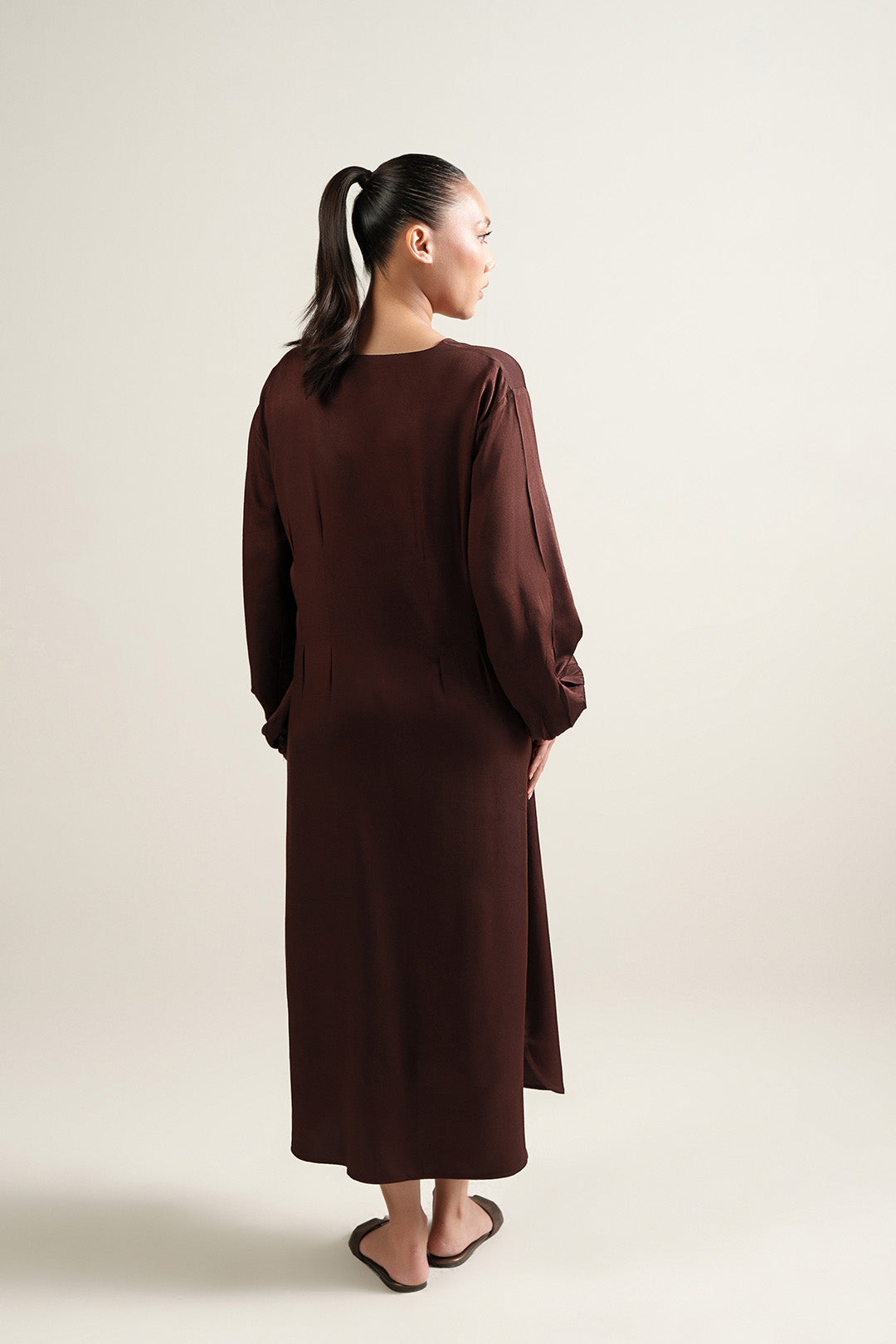 Espresso Pleated Dress
