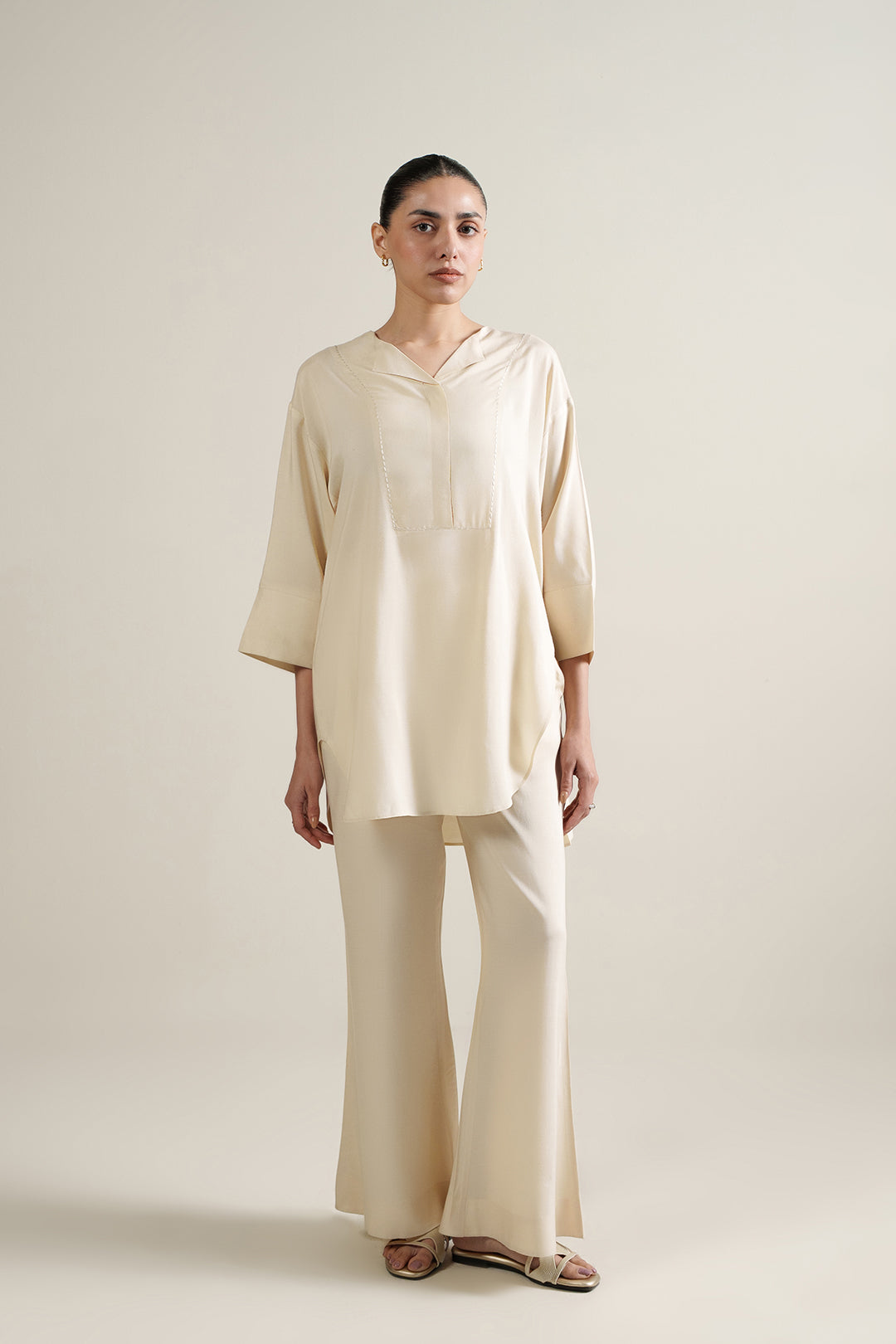 Cream Asymmetric Top