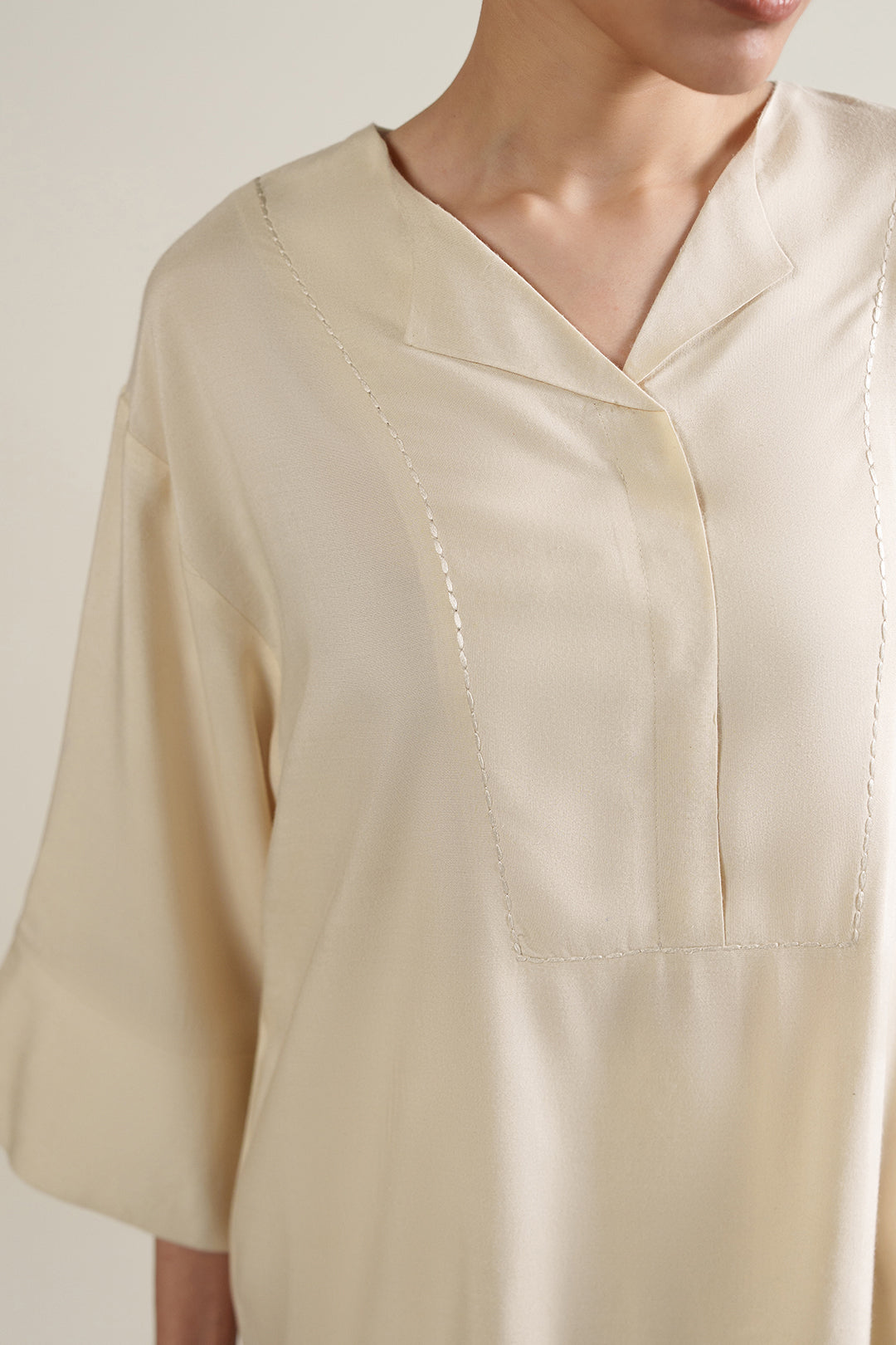Cream Asymmetric Top
