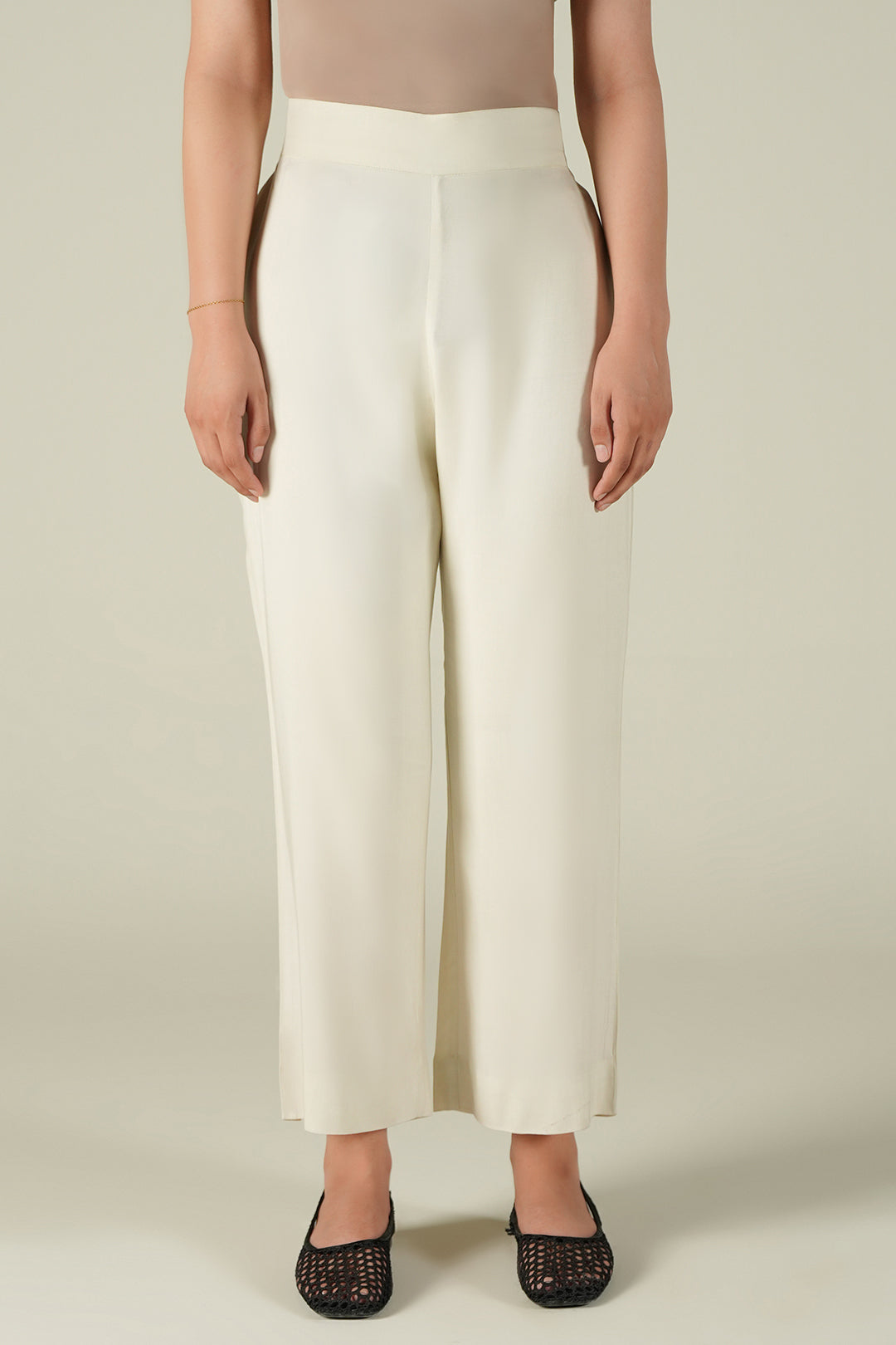 Cropped Straight Fit Pants