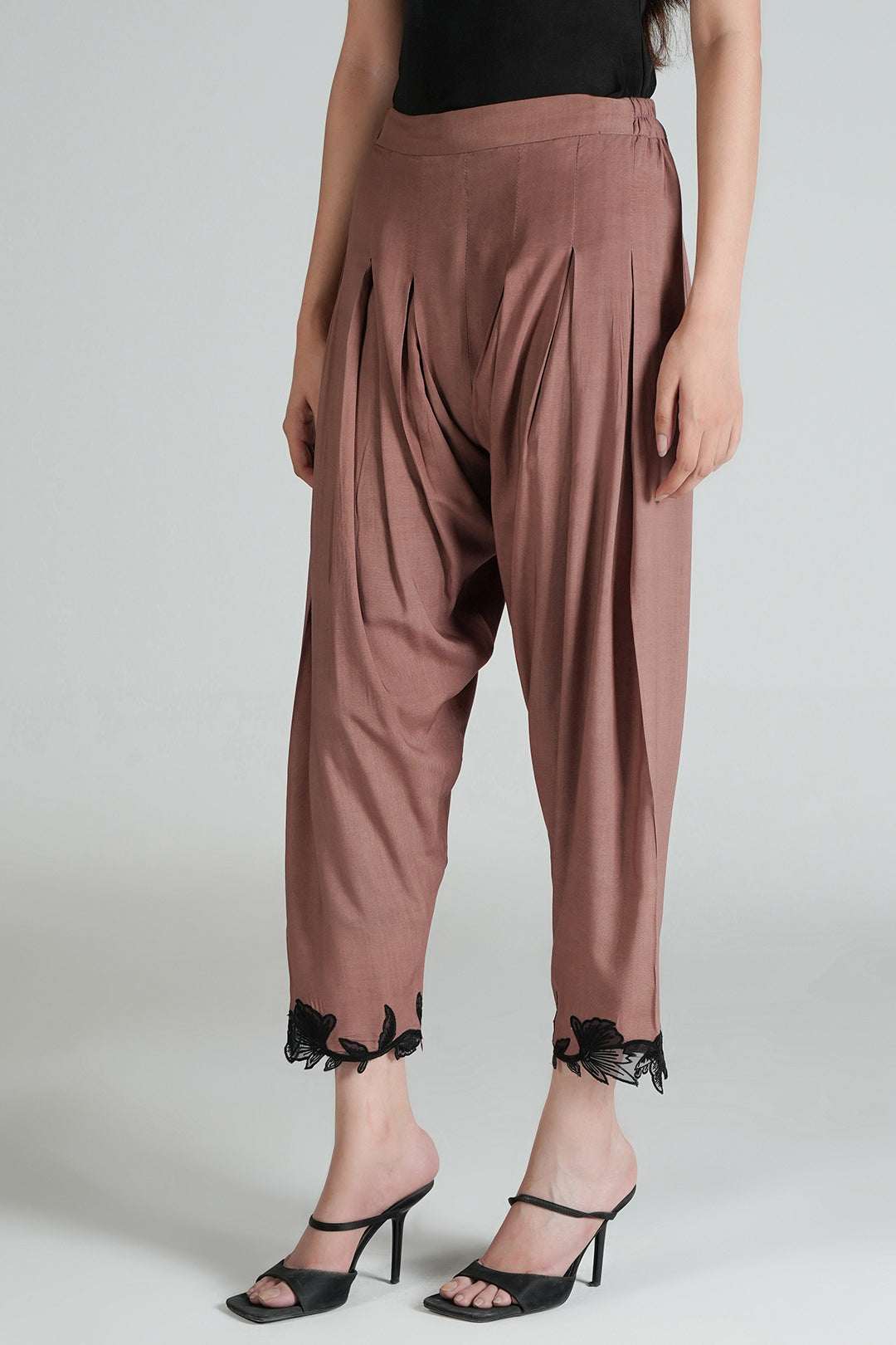 Mocha Petal Embroidered Shalwar