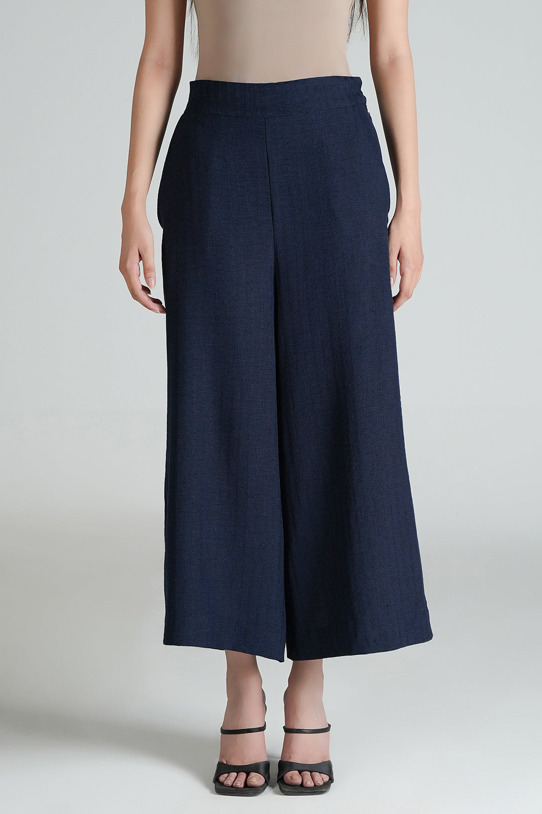 Navy Textured Culotte