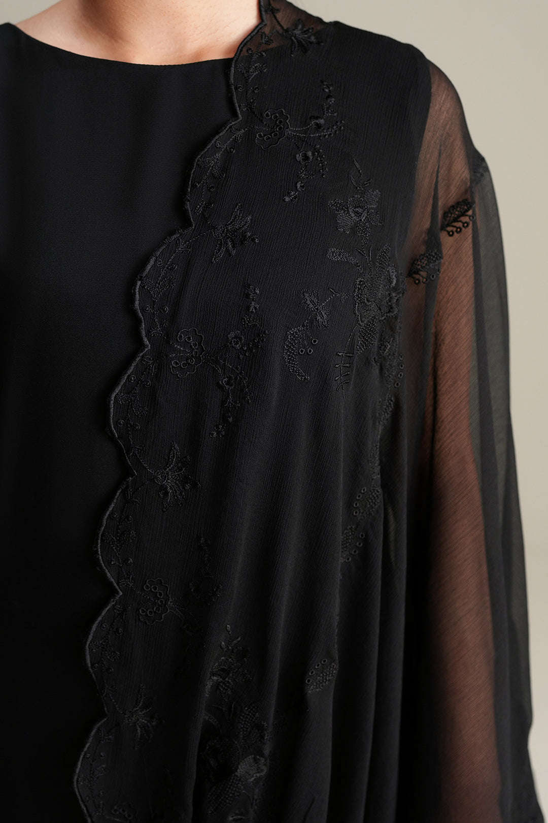 Black Embroidered Dupatta