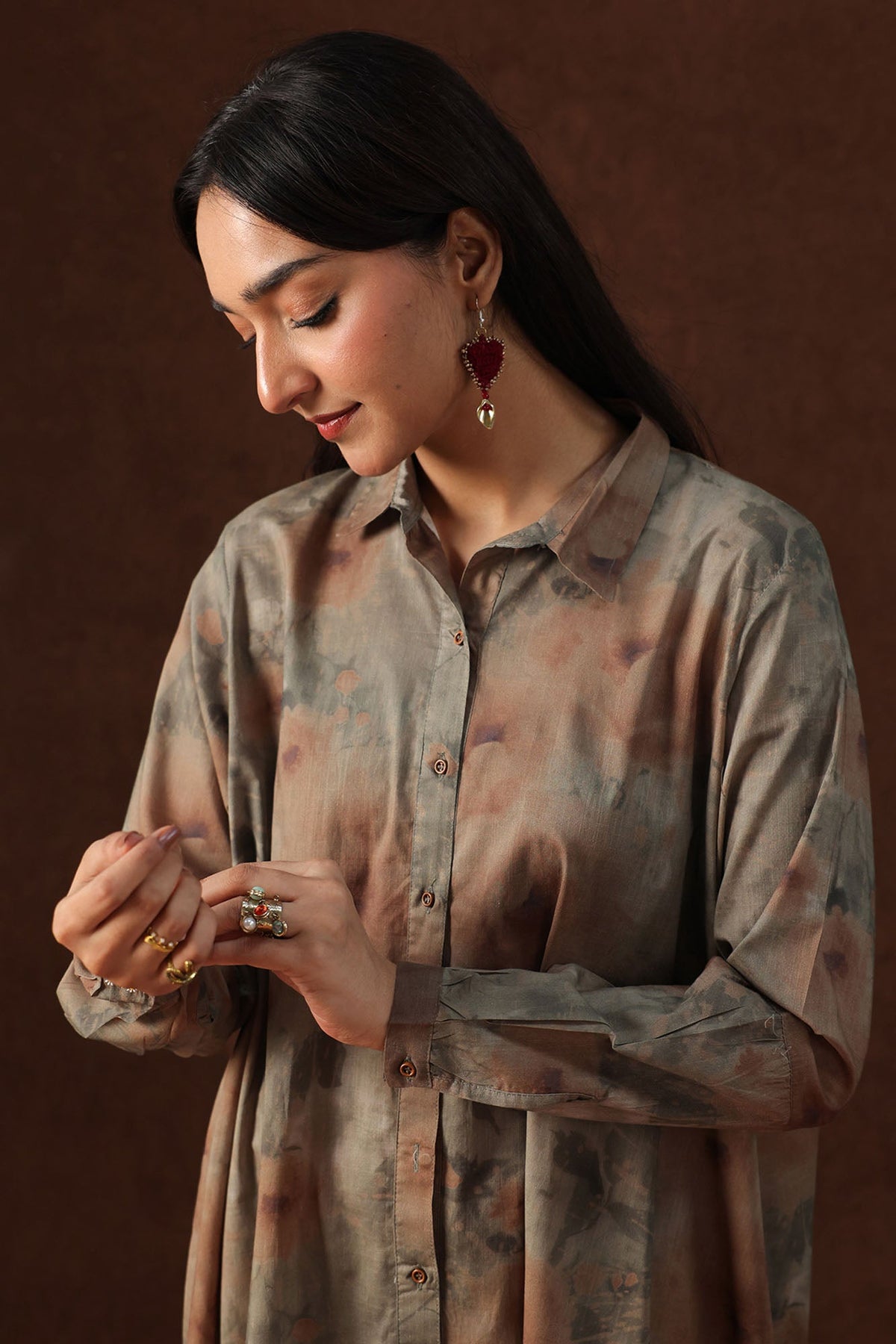 Soft Floral Long Shirt
