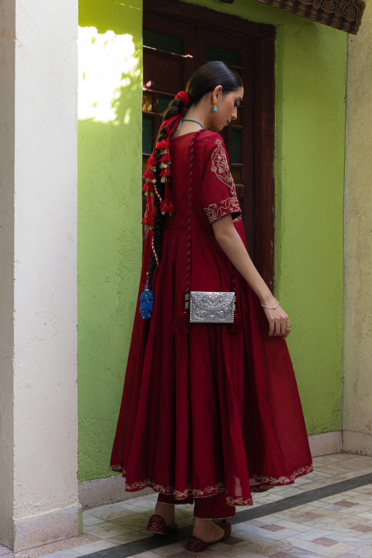 Embroidered Anarkali Set
