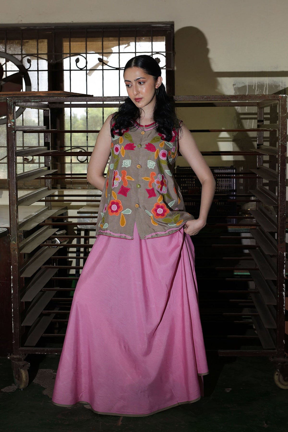 Phool Embroidered Skirt Set - W26F2567