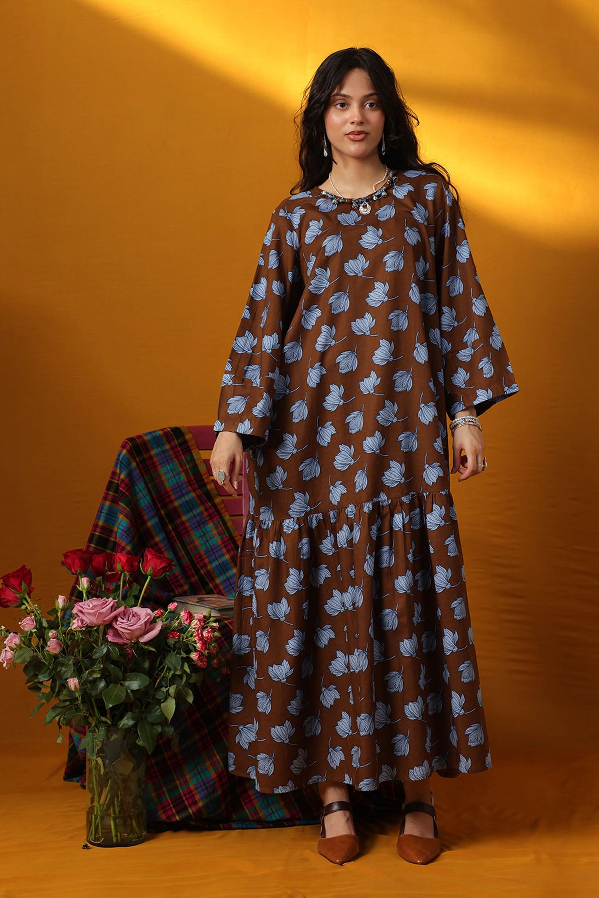 Floralscape Tiered Dress