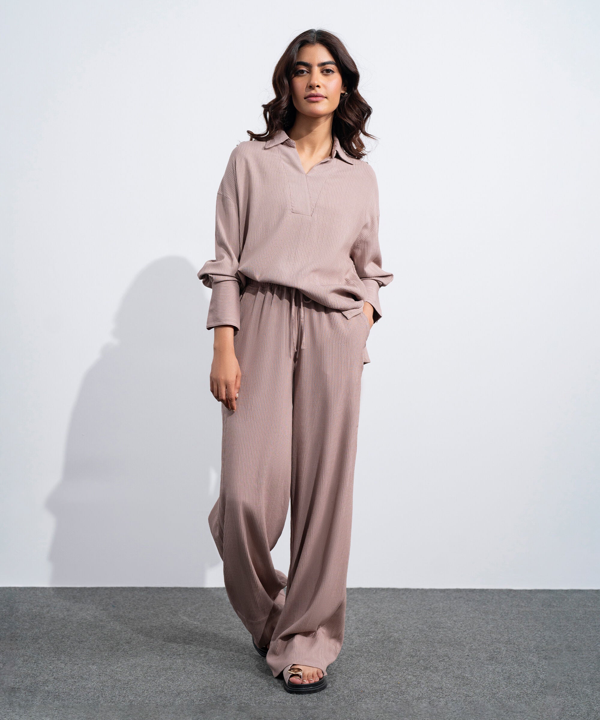 Women's Western Pink Seersucker Pull-On Trousers