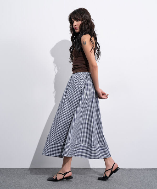 Flared Gingham Skirt