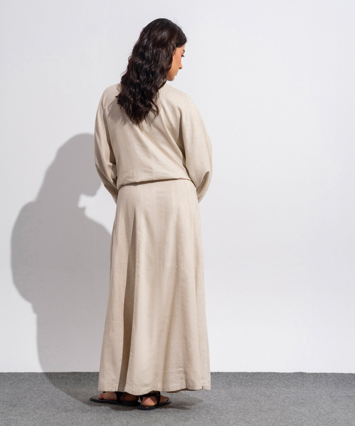 Panelled Linen Blend Skirt WBTMV0926003