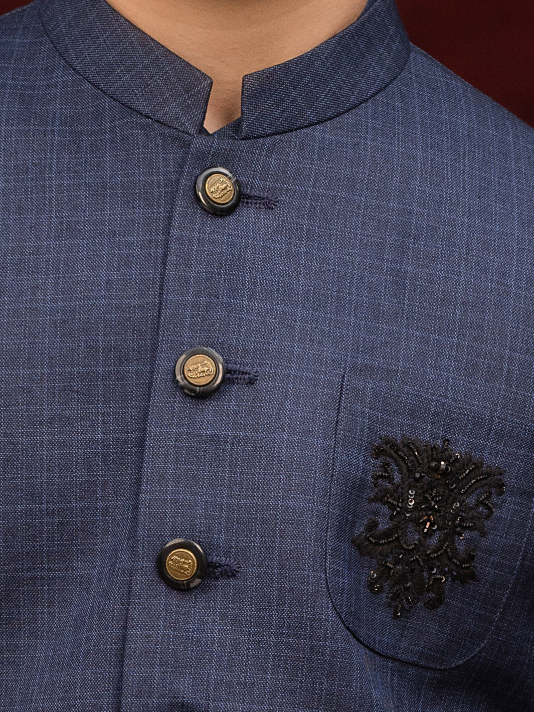Dark Blue Blended Boy Waistcoat - ALT-WC-010C