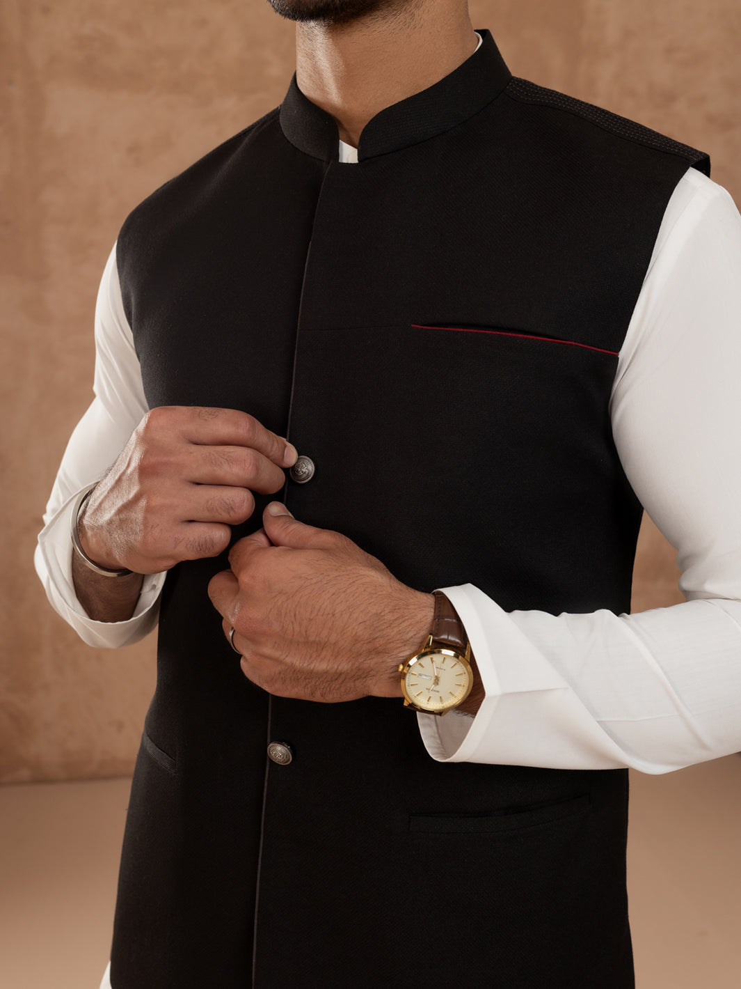 Black Blended Waistcoat - AL-WC-545