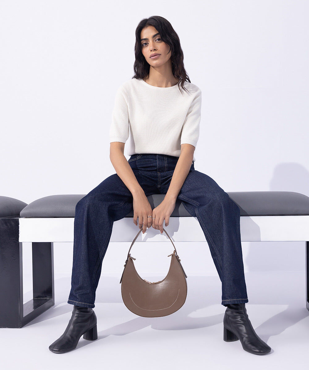 Woman - Blue Straight Fit Denim with Turn-Up Hem