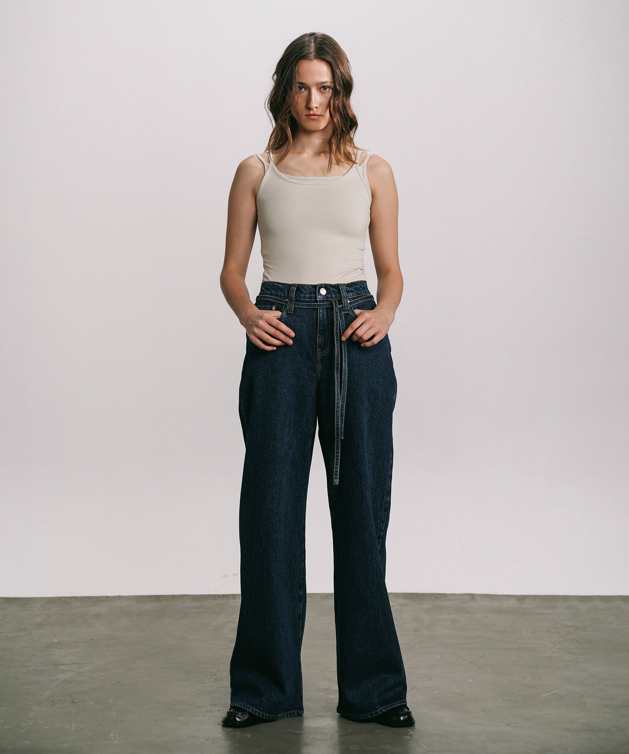 Women's Western Wear Blue Super Wide Leg Jeans