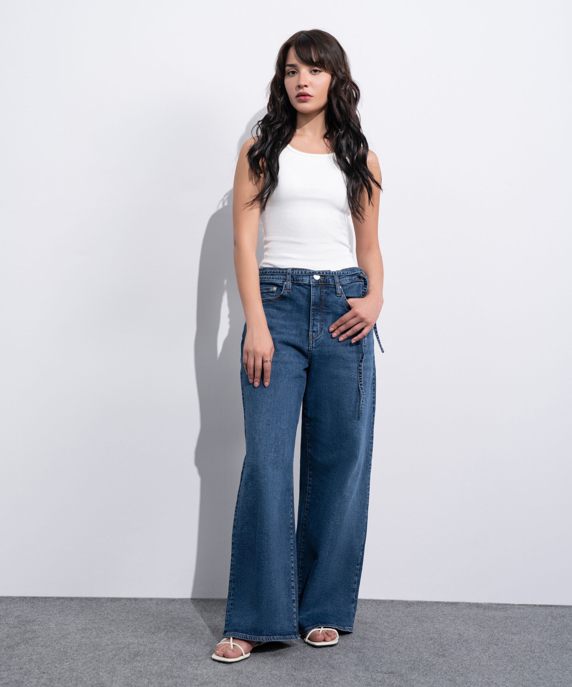 Women's Western Light Indigo Wash Baggy Loose Jeans