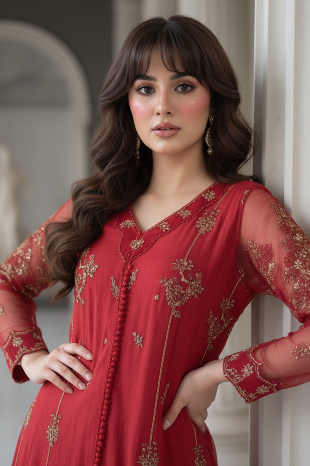 3-PC Embroidered Organza Suit CMA-5-132