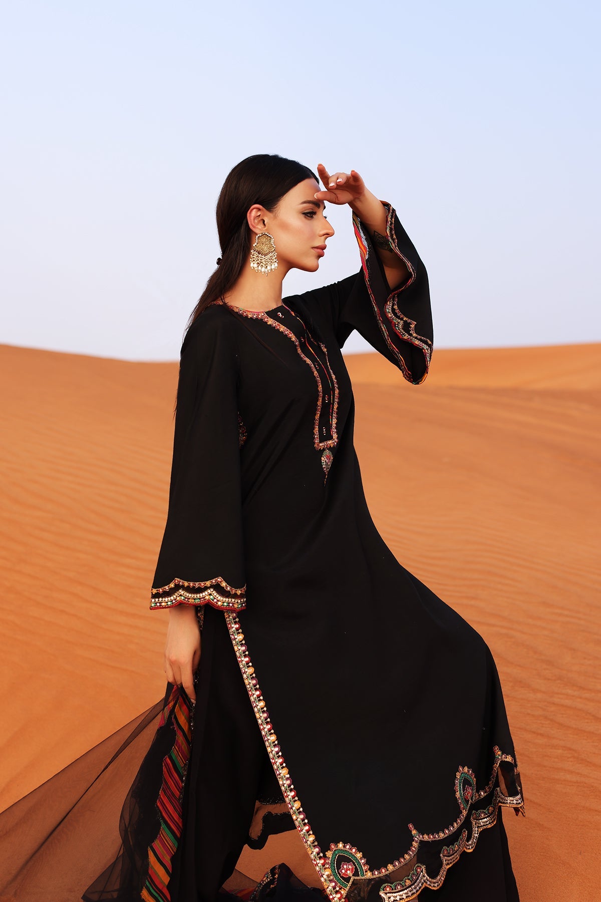 3-PC Embroidered Raw-Silk Suit CMA-5-109