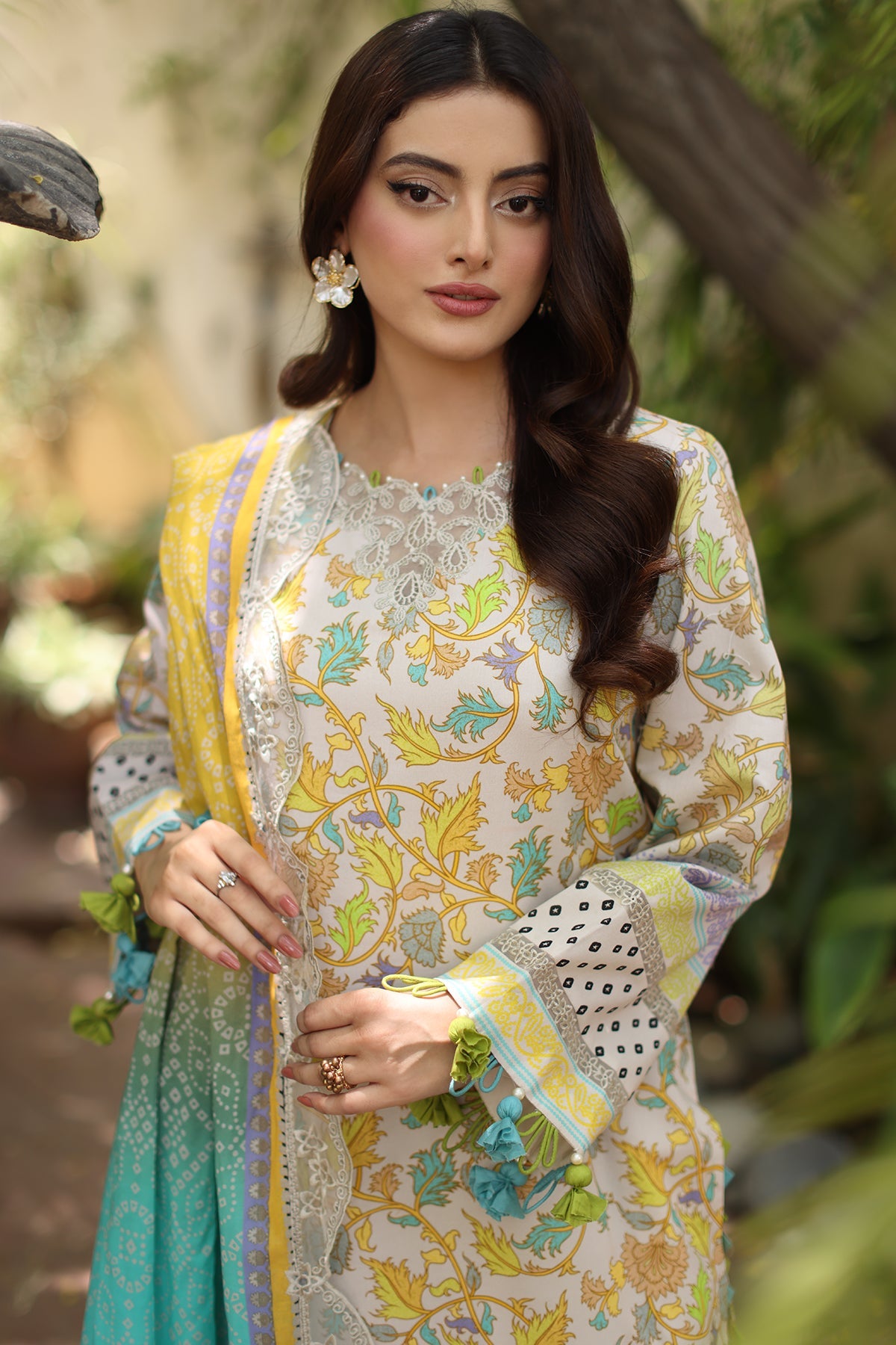 3-PC Unstitched Embroidered Lawn RN6-05