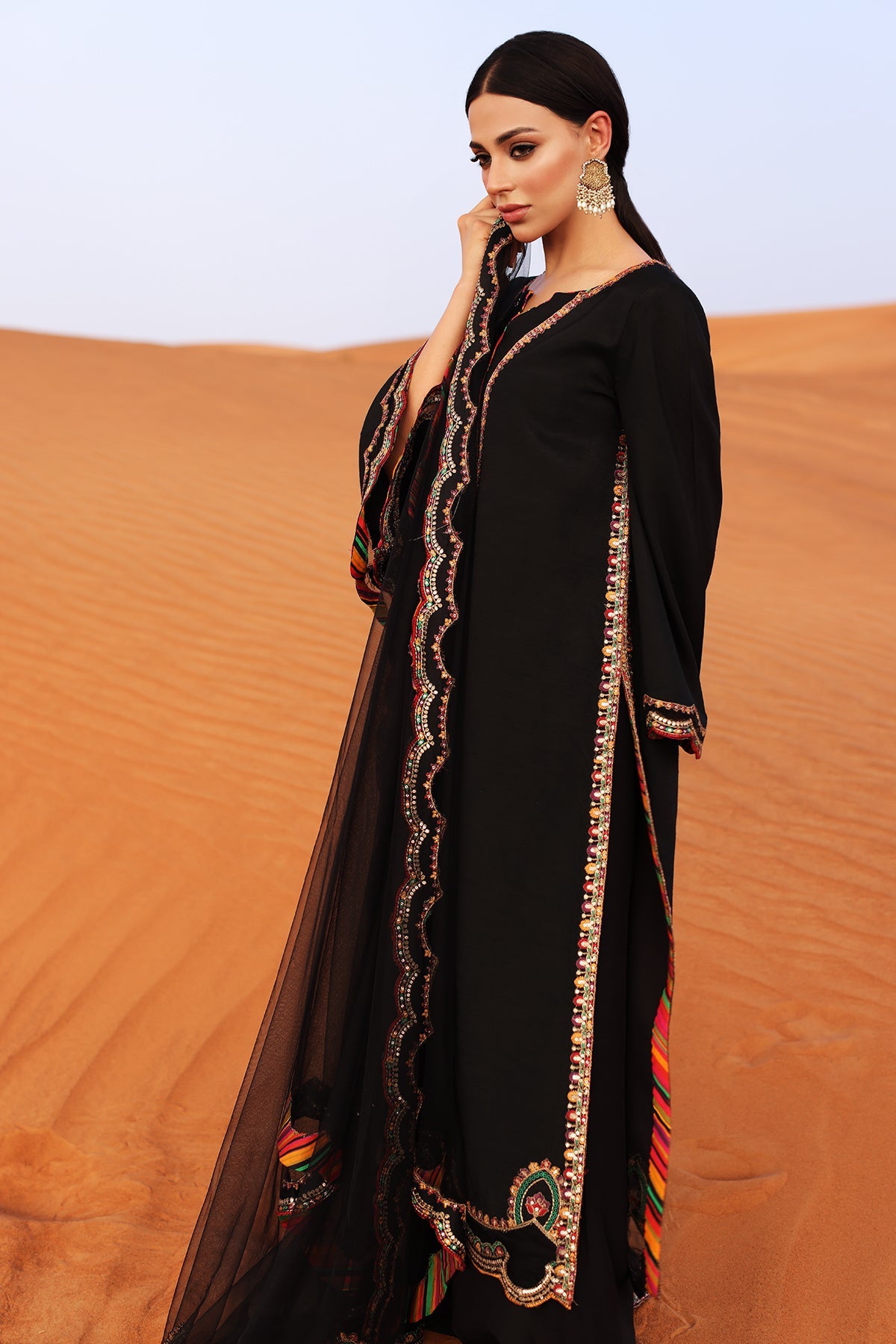 3-PC Embroidered Raw-Silk Suit CMA-5-109