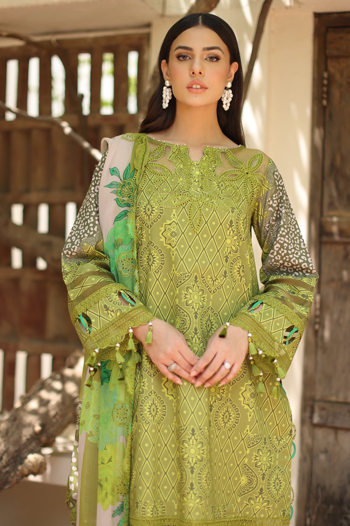 3-PC Unstitched Embroidered Lawn Collection AN6-08