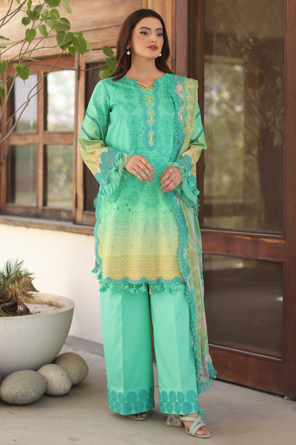 3-PC Unstitched Embroidered Lawn Collection IN6-08