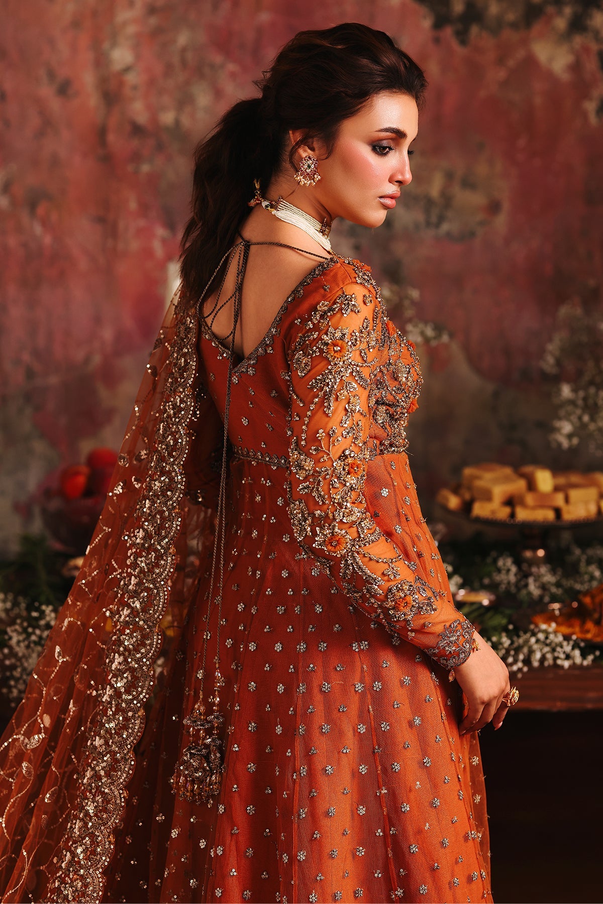 3-PC Embroidered Net Pishwas Suit stm-5-01