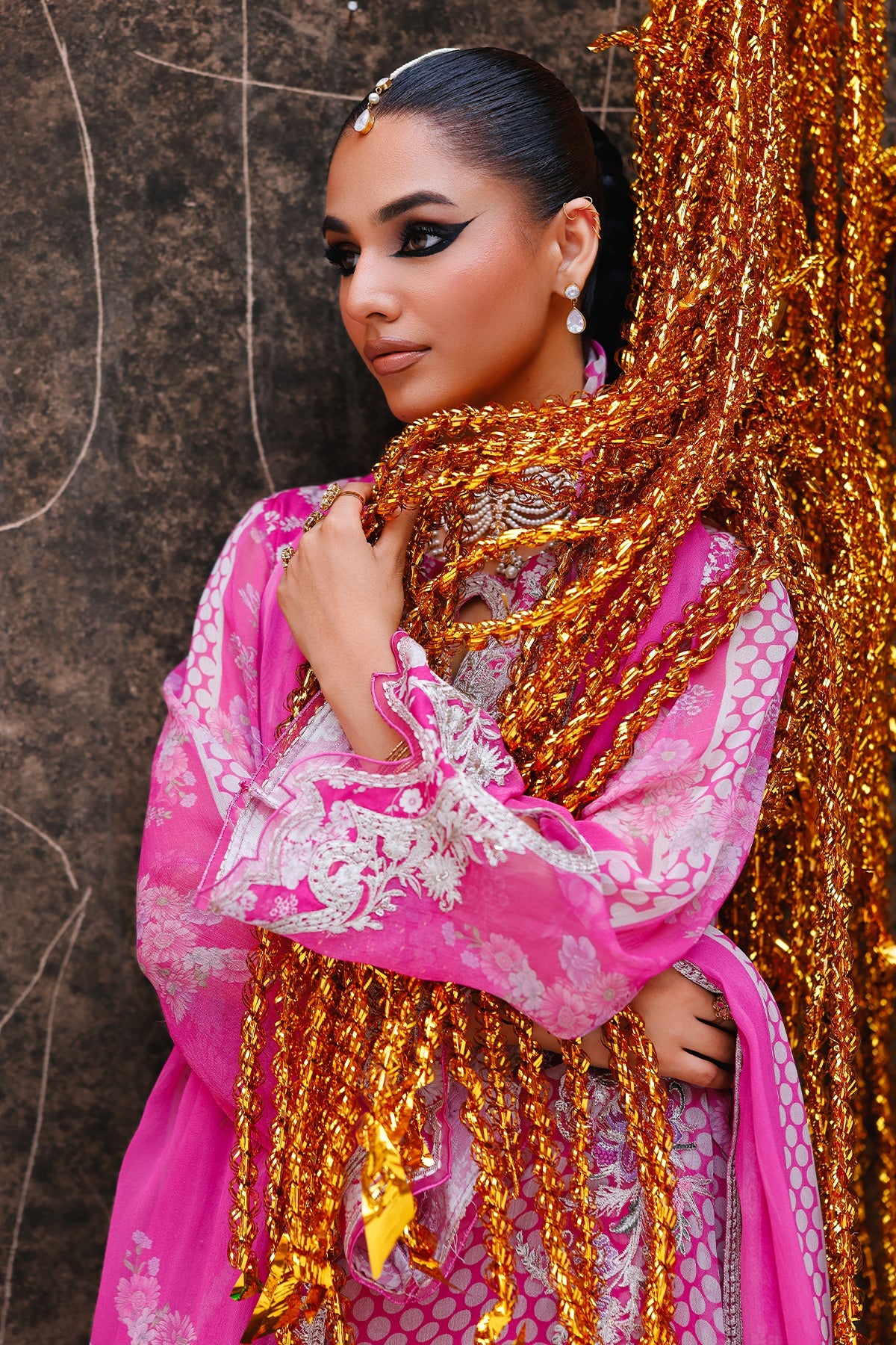 3-Pc Stitched Embroidered Printed Chiffon Collection VSL6-14P