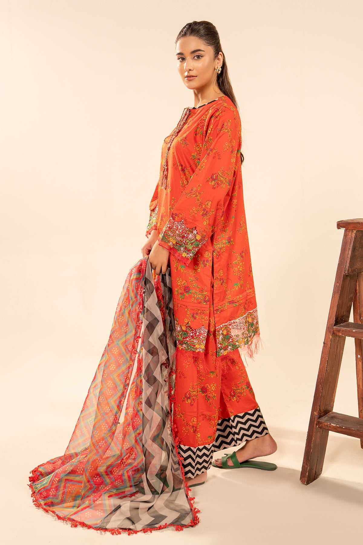 3-PC Embroidered cotton Suit CPM-5-090Z