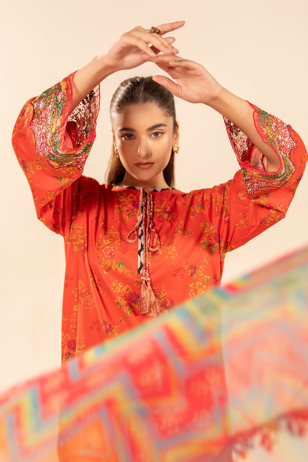 3-PC Embroidered cotton Suit CPM-5-090Z
