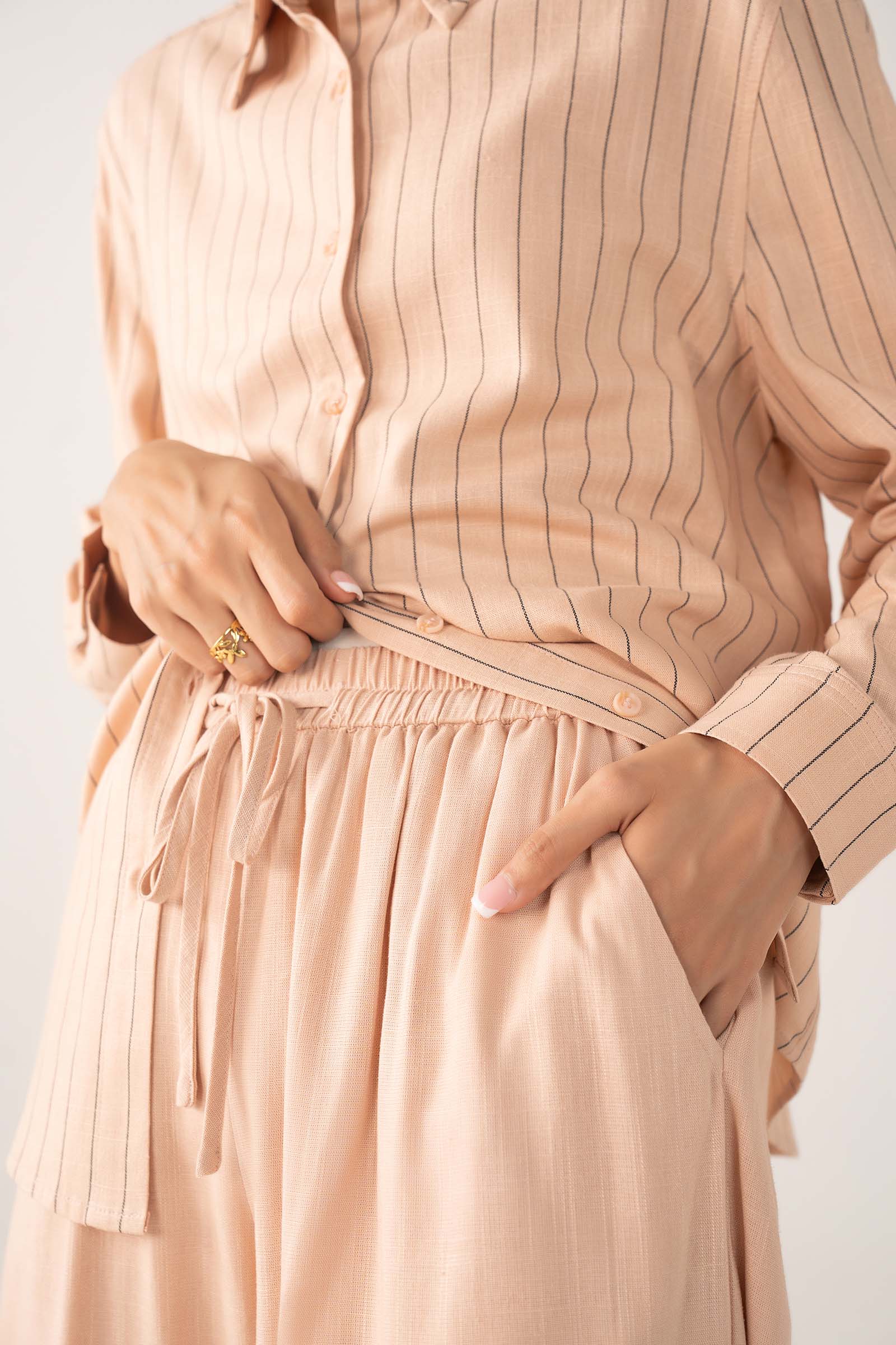 Striped Button-Down Set