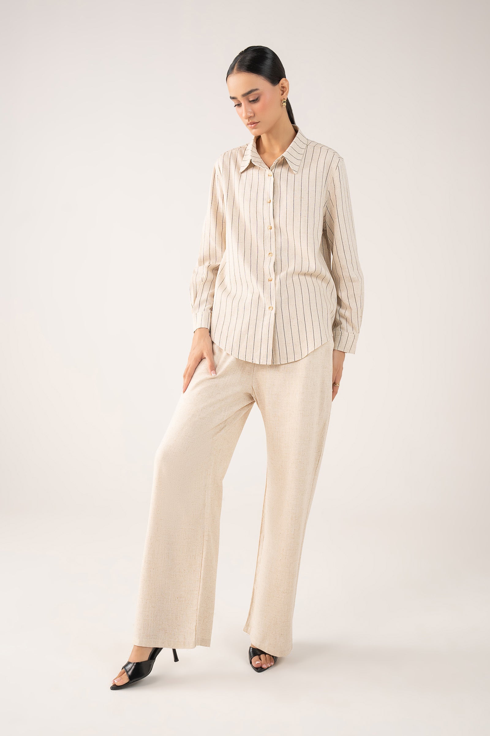 Striped Button-Down Set