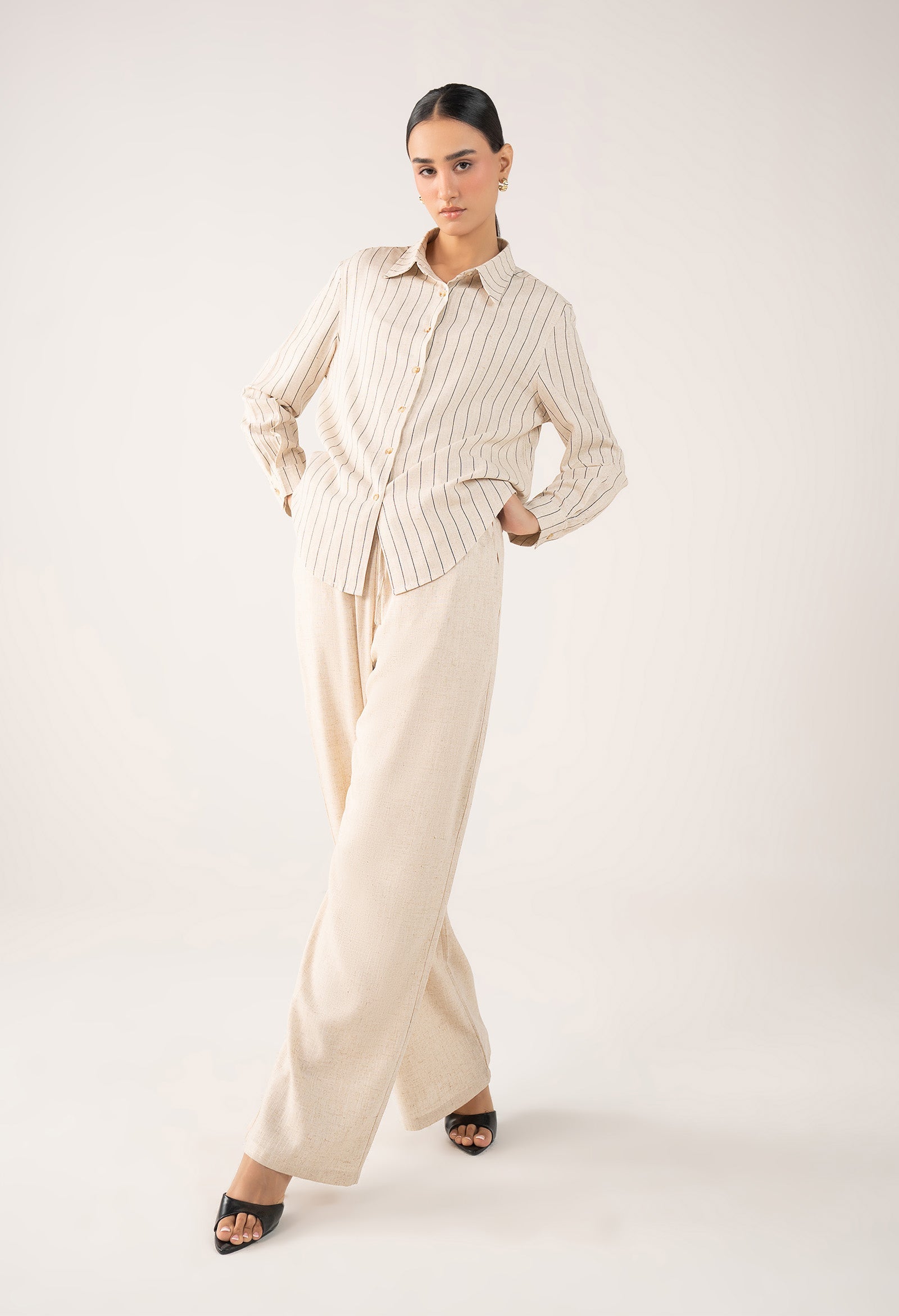 Striped Button-Down Set