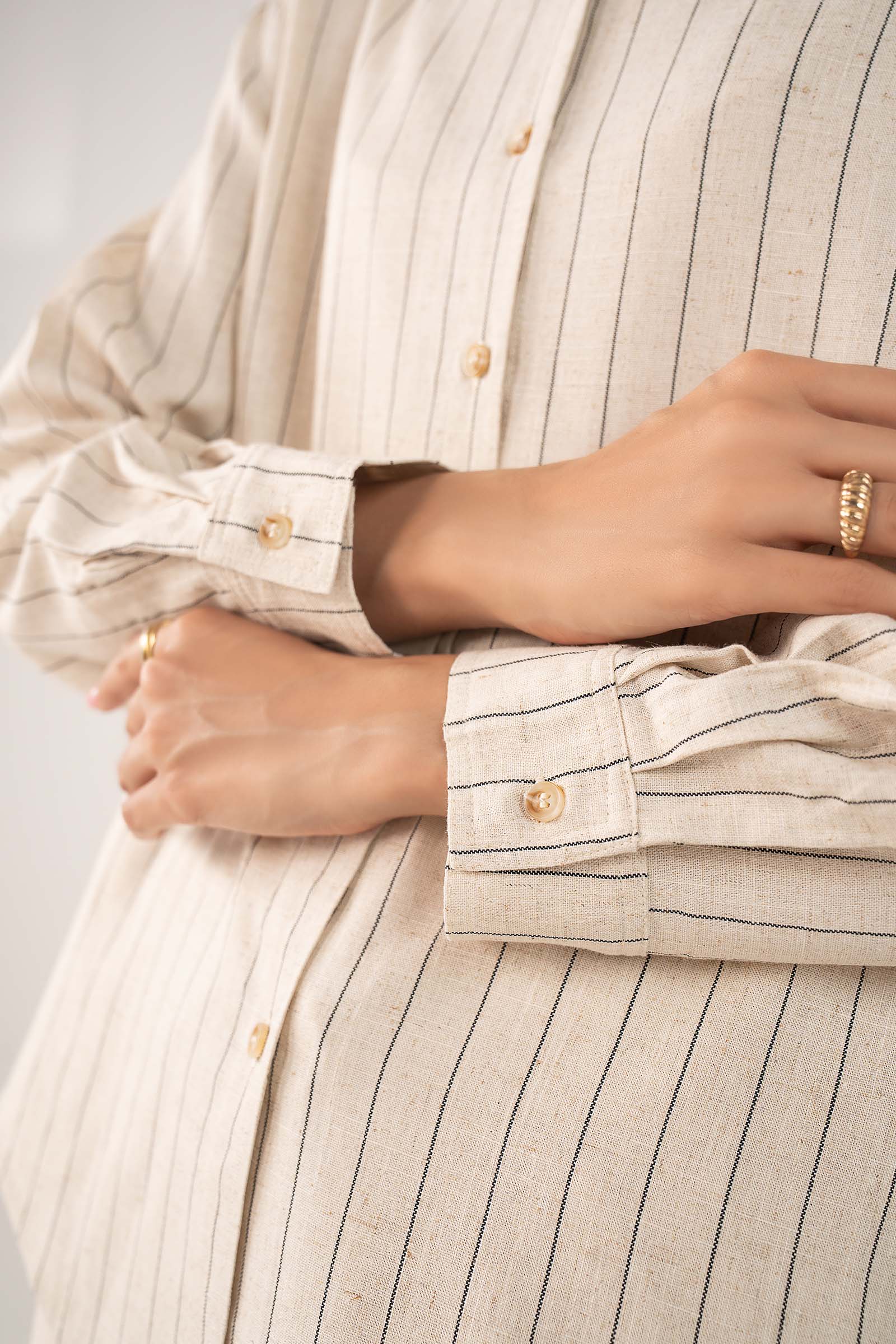 Striped Button-Down Set