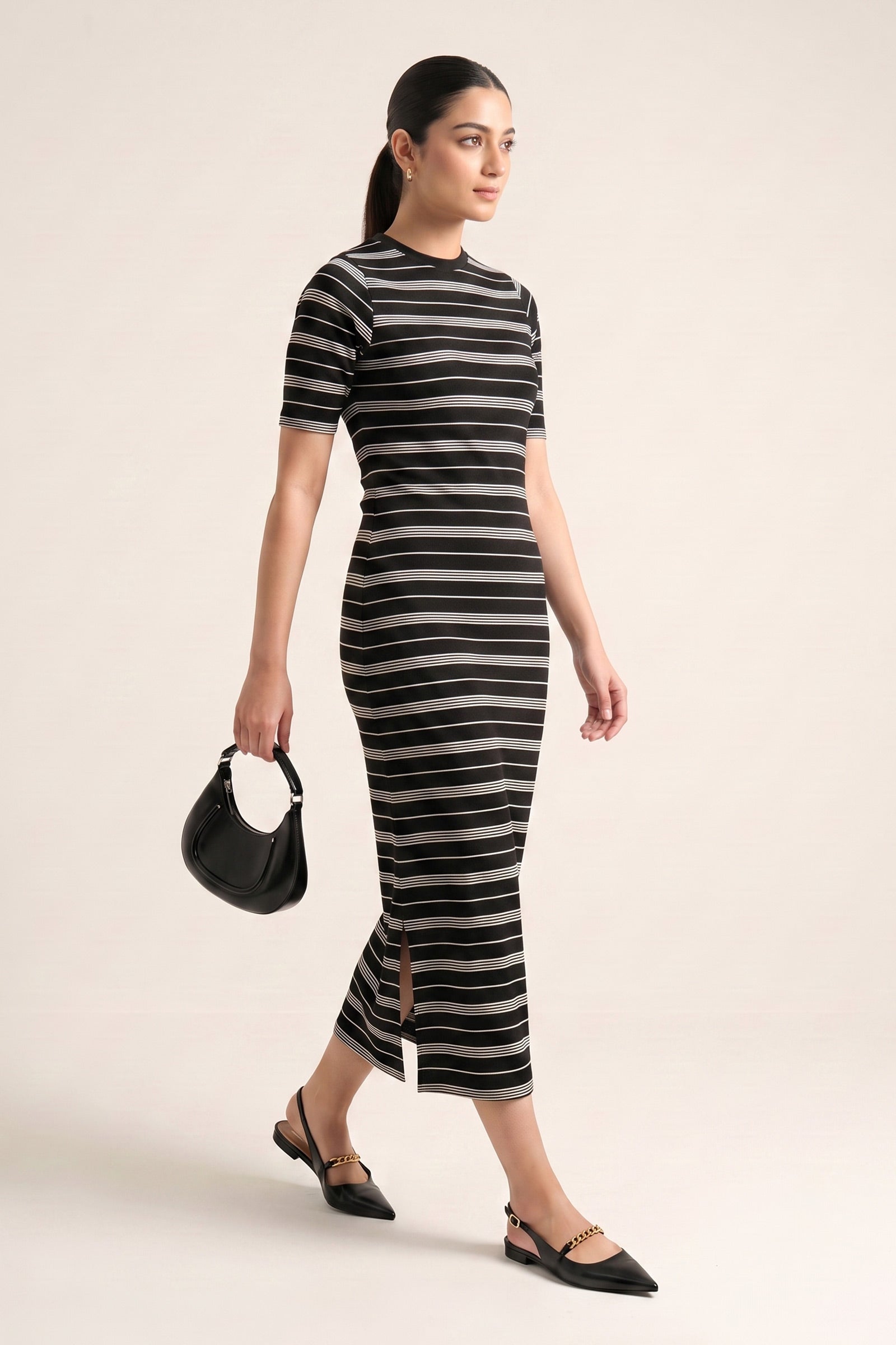 Yarn Dyed Knitted Dress